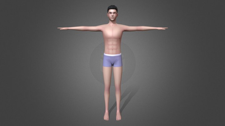 Male lowpoly basemesh 3D Model