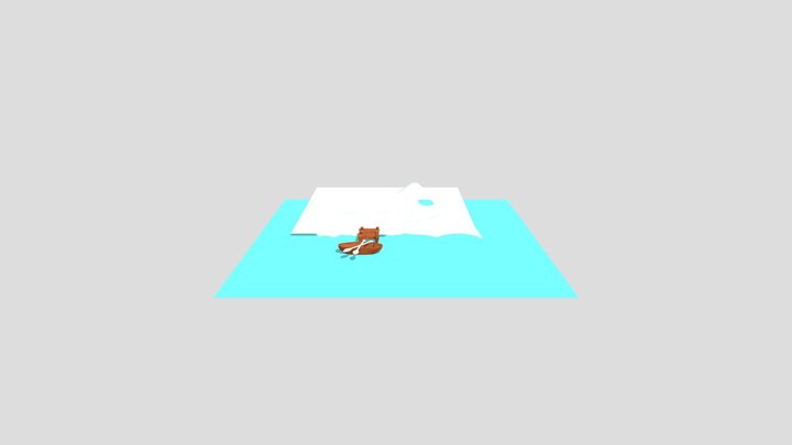 Stylized Rowboat & Wooden Dock 3D Model
