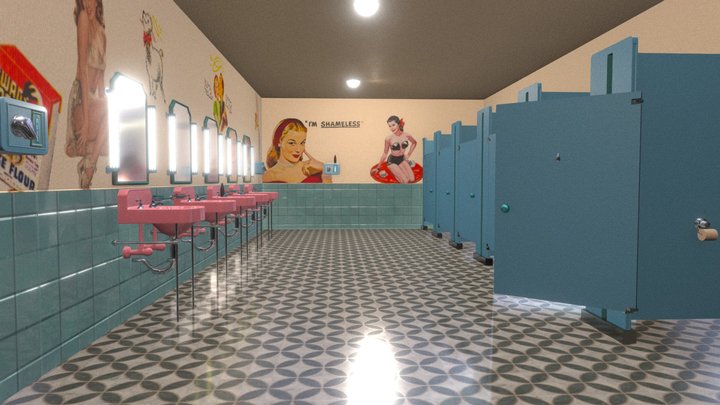 50's restroom 3D Model