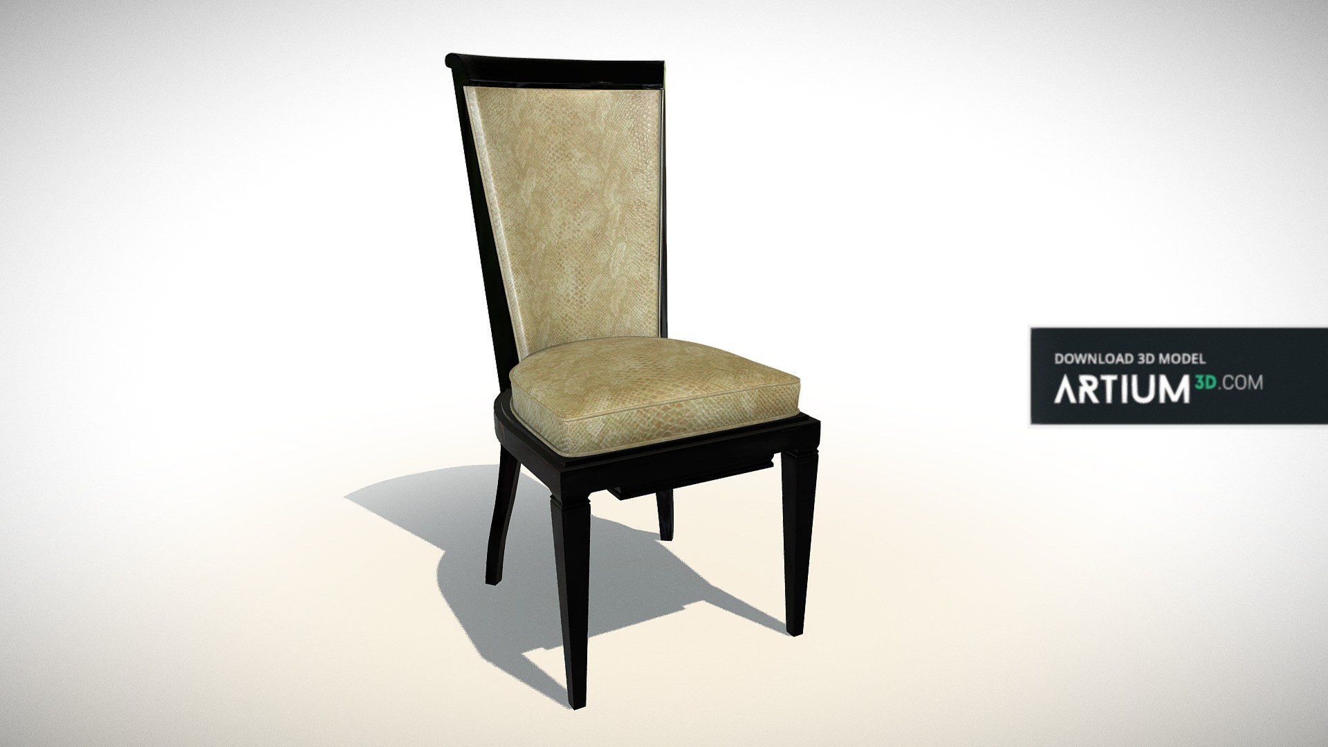 3D model Chair – Art Deco 1920 - This is a 3D model of the Chair – Art Deco 1920. The 3D model is about a chair with a cushion.