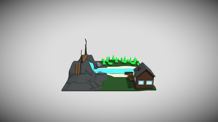 Low Poly Scene Final 3D Model