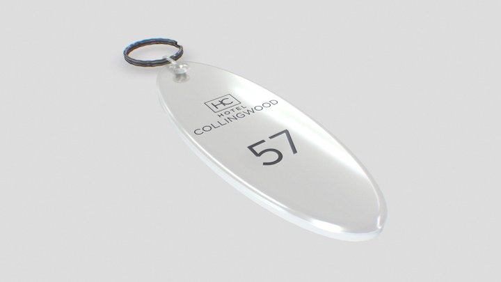 Clear acrylic Keytag with dome finish 3D Model