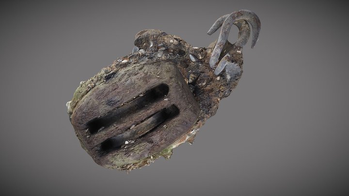 Wooden block pulley, IJsselmeer The Netherlands 3D Model