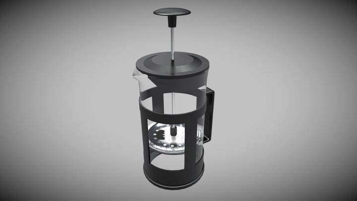 French press (coffee brewing equipment) 3D Model