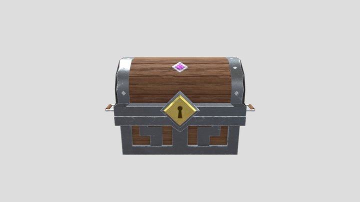 Chest Cartoon Low Poly 3D Model