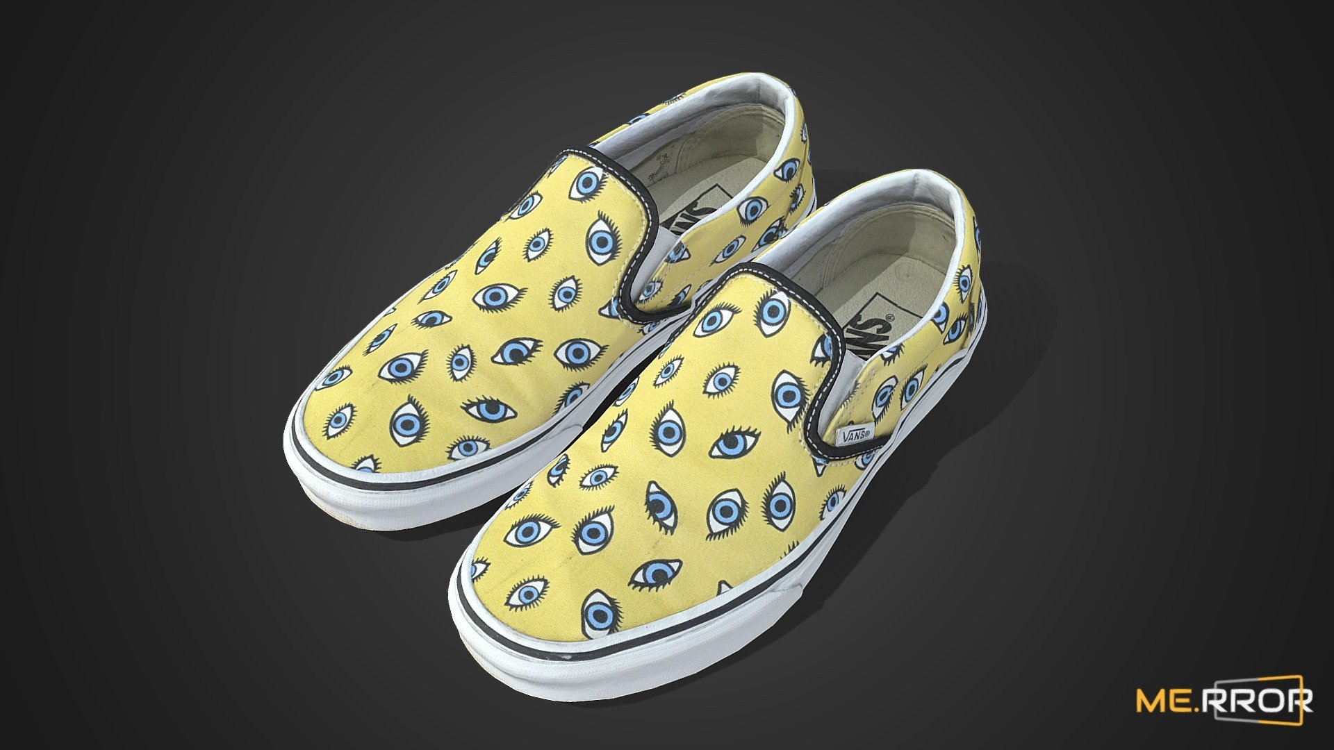 Red and Yellow Abstract Optical illusion Women's Slip On Sneakers