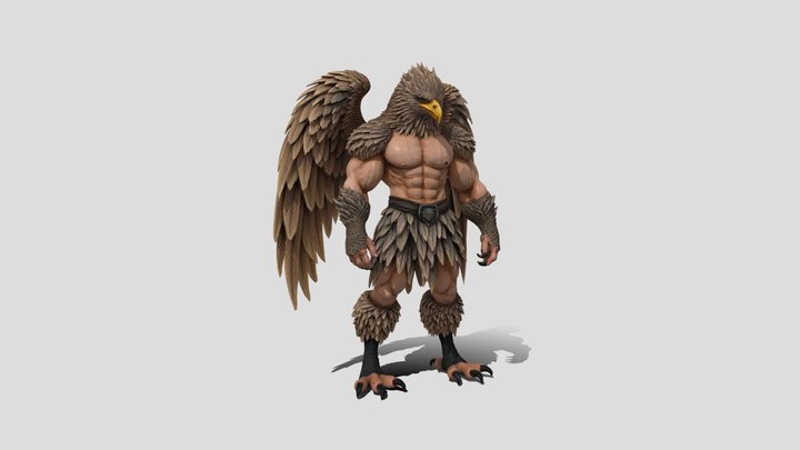 anthropomorphic eagle warrior 3d model free