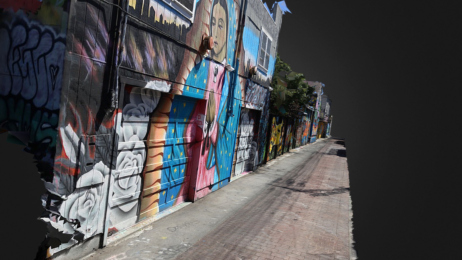 3D model Street mural art Misson District, San Francisco