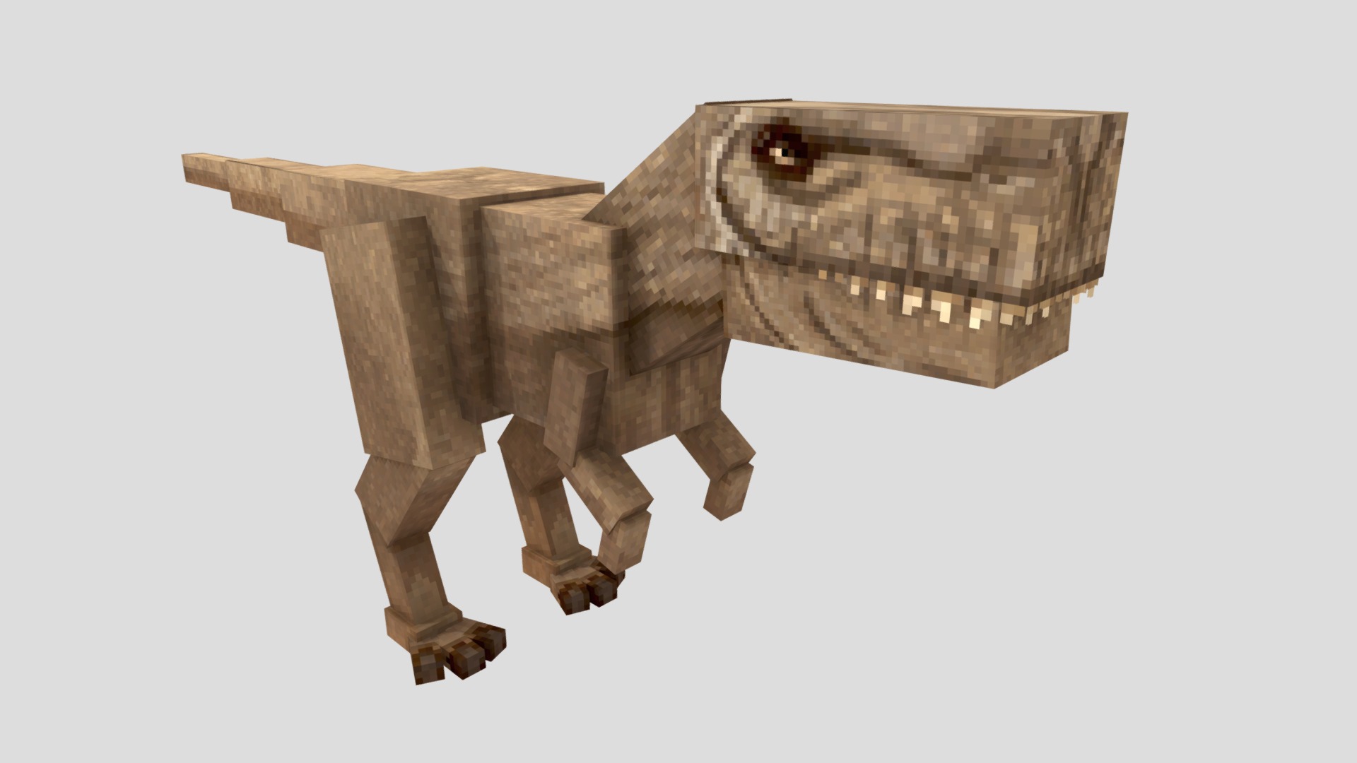 3D model Tyrannosaurus Rex (Minecraft like) - This is a 3D model of the Tyrannosaurus Rex (Minecraft like). The 3D model is about a grey rectangular object.