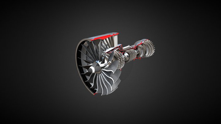 Turbofan GENX - engine jet 3D Model