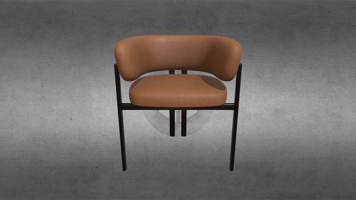 Armchair with Cushion Seat 3D Model