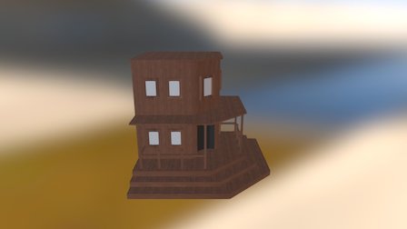 Saloon Textured 3D Model