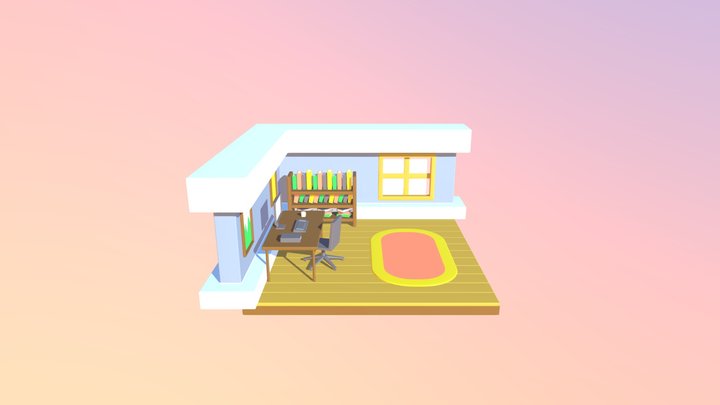 Lowpoly Room 3D Model