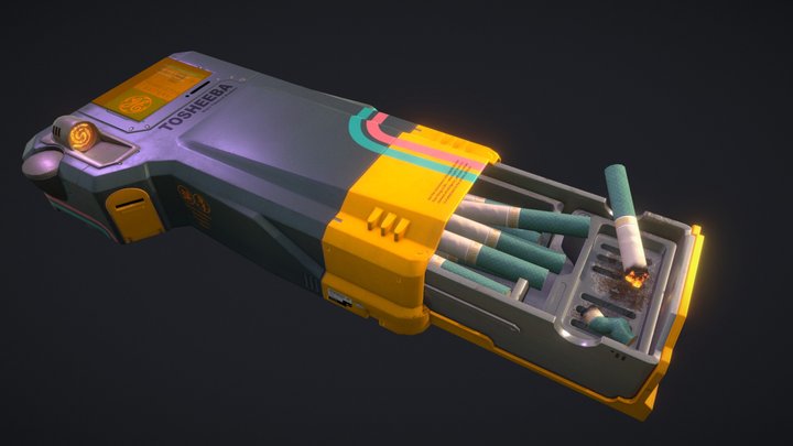 Cyberpunk ashtray 3D Model