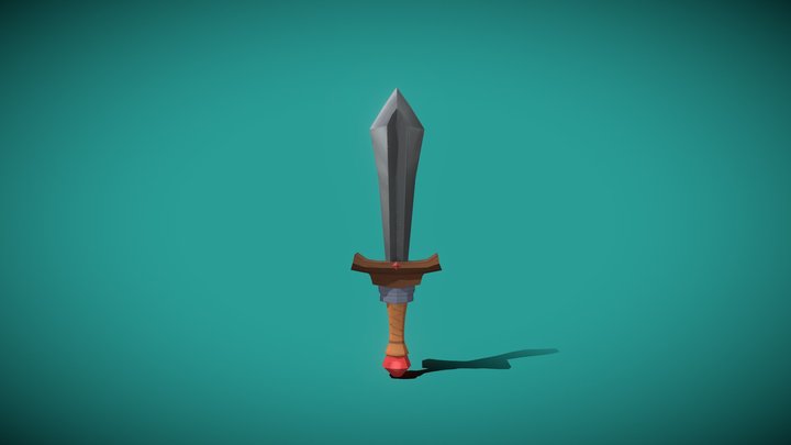 Hand Painted Sword 3D Model