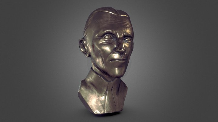 Nikola Tesla Brass Bust 3D Model