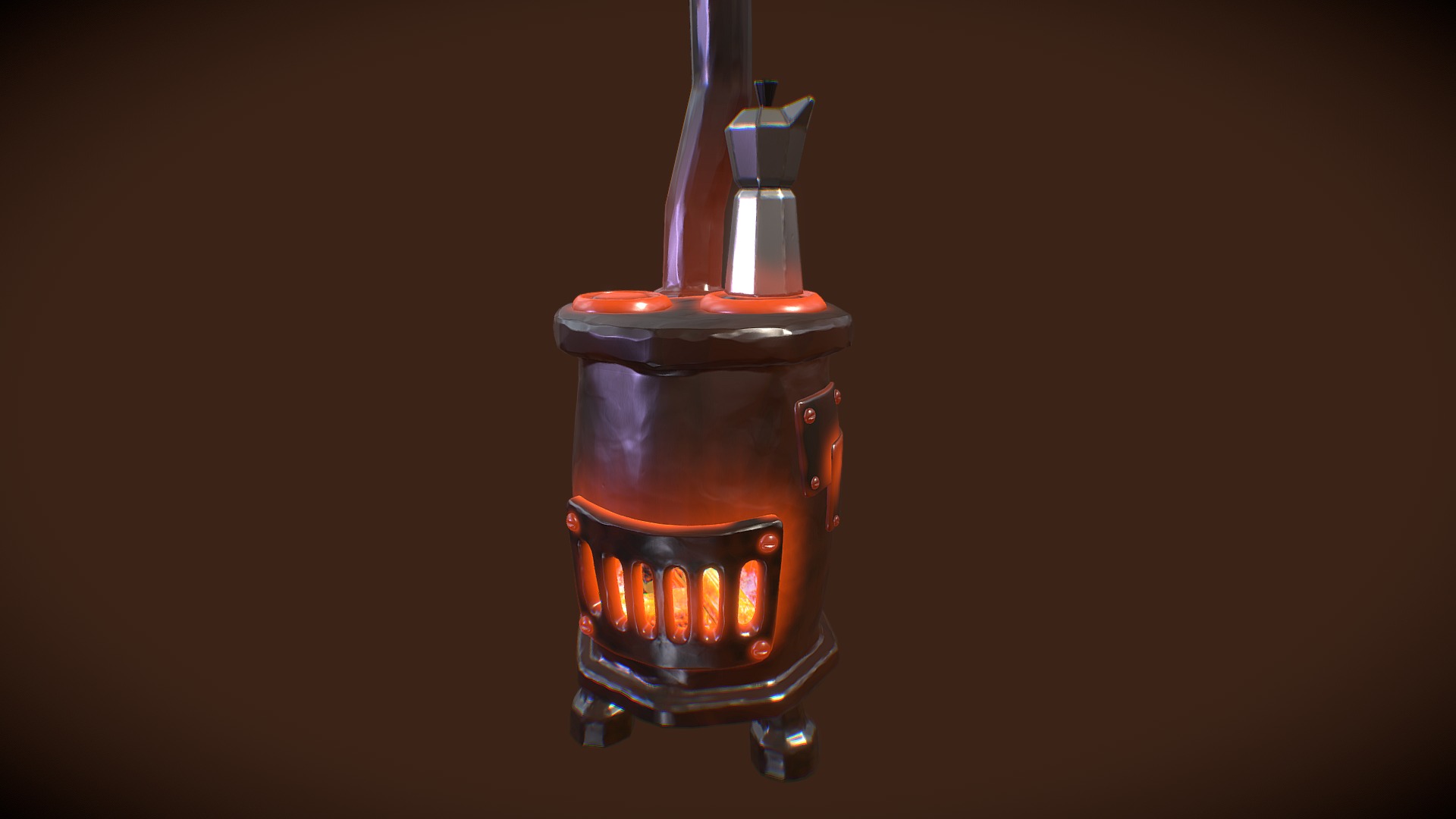 3D model #3December #Day2 Grandma’s stove - This is a 3D model of the #3December #Day2 Grandma's stove. The 3D model is about a light bulb with a red light.