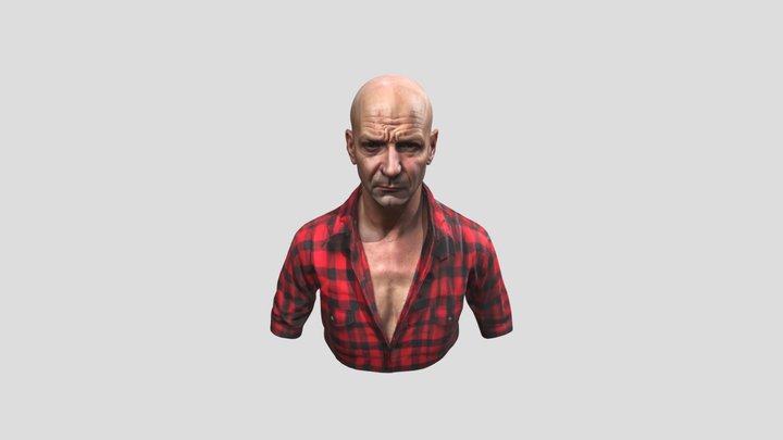 bust a bald, middle-aged man 3D Model