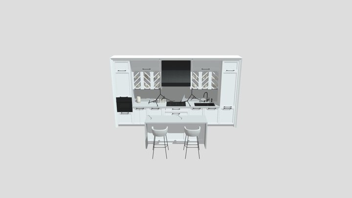 Modern Kitchen 2 3ds 3D Model
