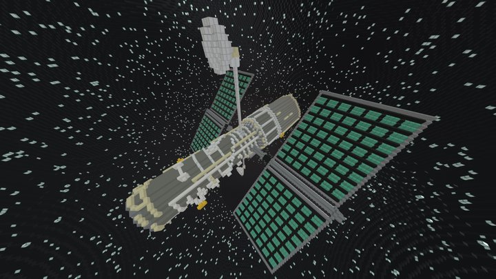 NASA satellite in Minecraft. 3D Model