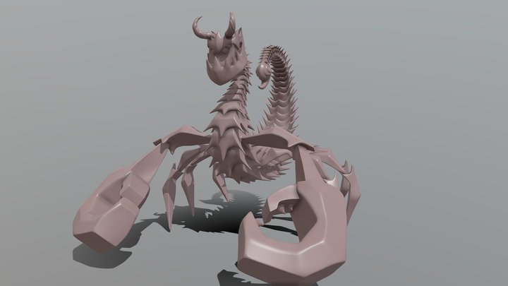 First Version Low Poly Scorpian 3D Model