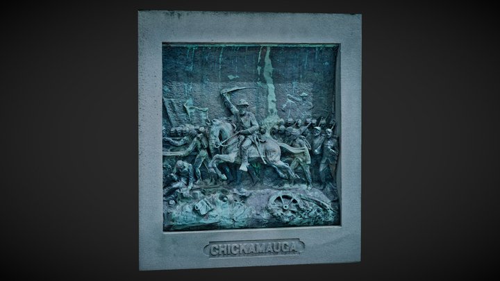 Chickamauga Bronze Relief | Lytle Monument 3D Model