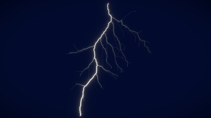 Realistic Cloud to Ground Lightning CG-01 3D Model