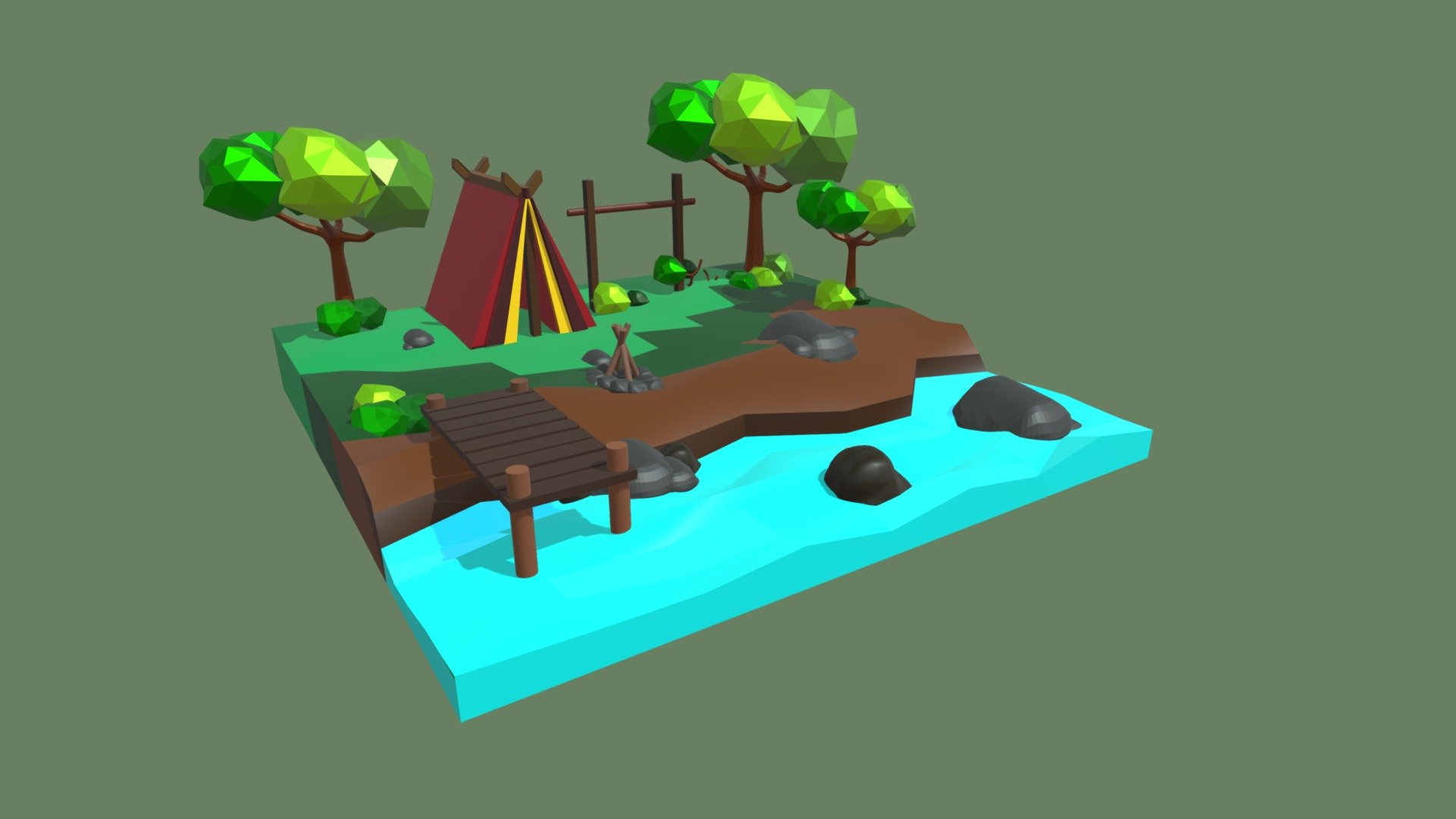 Camping Site - 3D model by vincentelaina [164292b] - Sketchfab