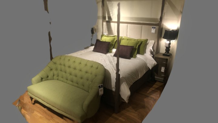 Bed and loveseat 3D Model