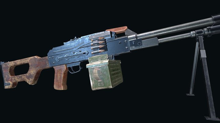 PKM Machine Gun 3D Model