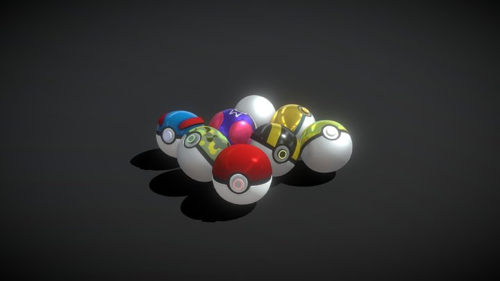 Pokéballs - Set 01 3D Model