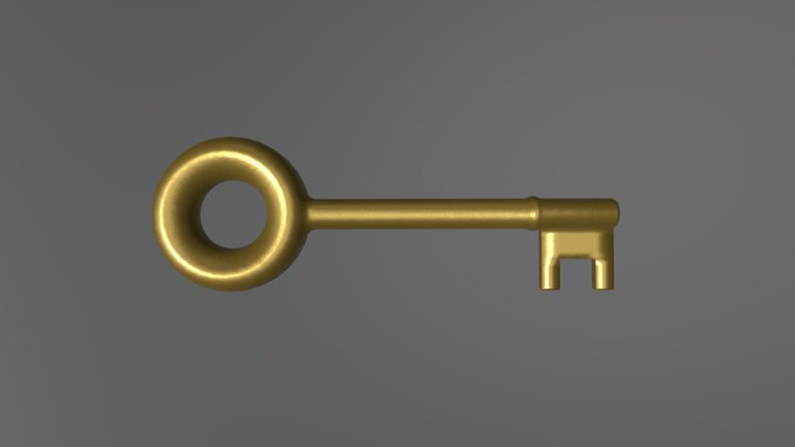 Golden Key 3D Model