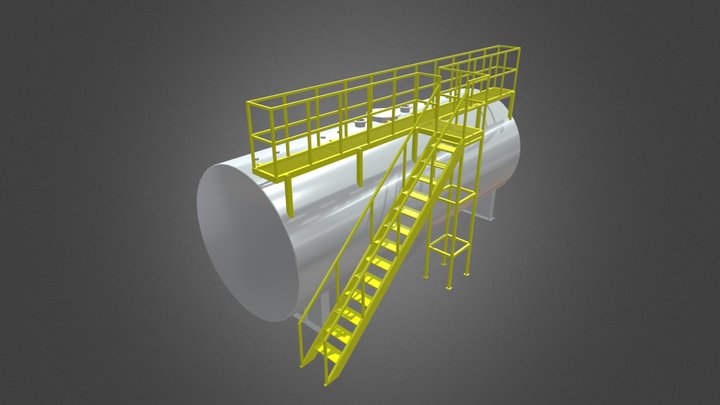 Fuel Oil Storage Tank 3D Model