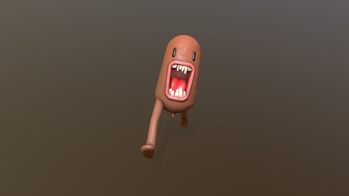 Sausage Boy - Cartoon Character 3D Model