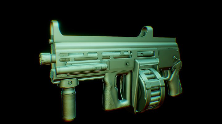 Automatic Shotgun Volkodav-12KSM Model S002 3D Model