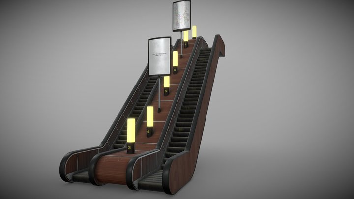 Escalator from the St. Petersburg Metro 3D Model