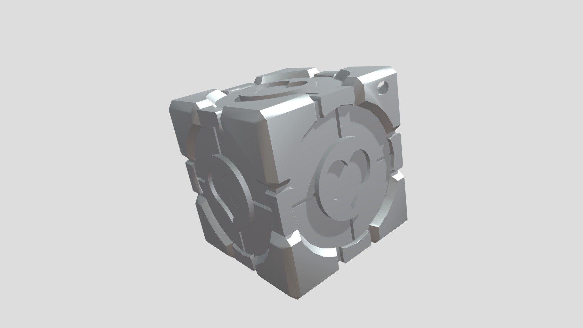 Companion cube keychain - Download Free 3D model by Kwik (@KwikHG ...