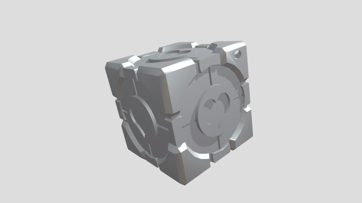 Companion cube keychain 3D Model