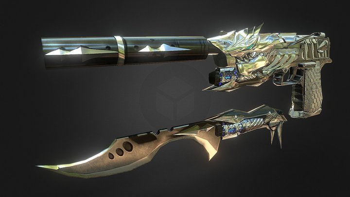 Desert Eagle S & Curved Knife Iron Beast – Modello 3D gratuito STL