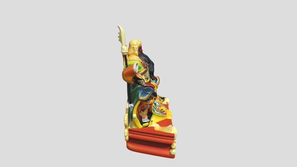 Gilded Deity Statue 3d Model