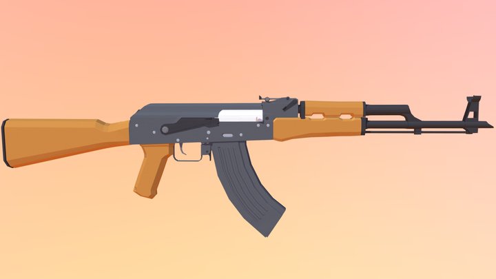 Low Poly AKM 3D Model