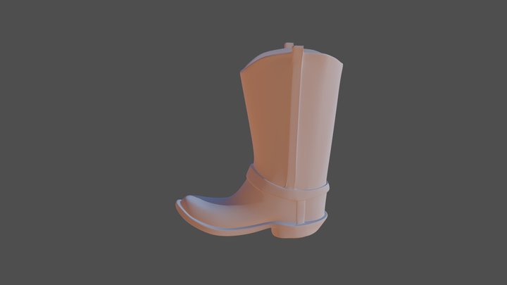 Stylized cowboy boot 3D Model