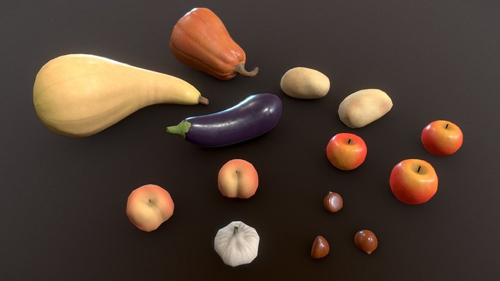 Fruits and vegetables 3D Model