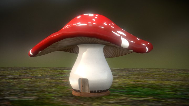 elf house: mushroom home 3D Model