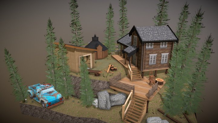 DAE Diorama - Forest loner 3D Model