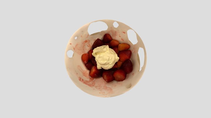 Strawberry's and Cream 3D Model