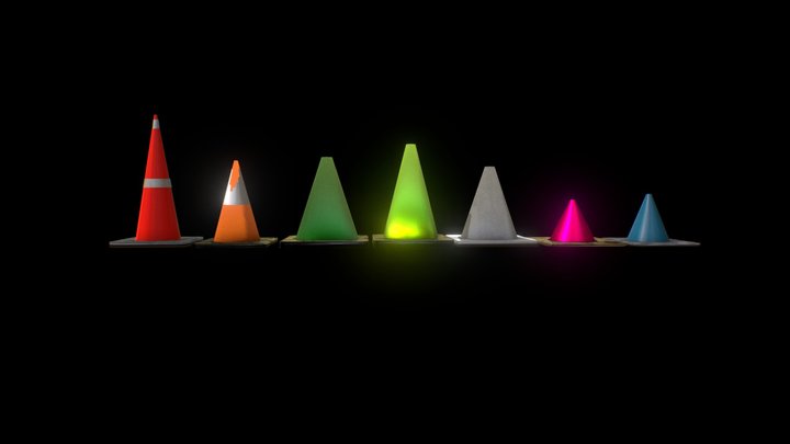 TRAFFIC CONES (assorted) 3D Model