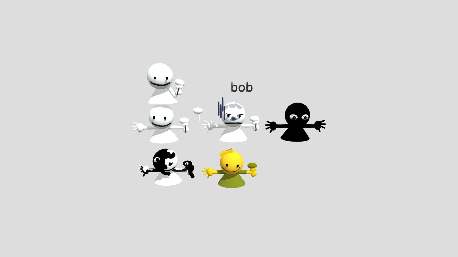 STL file BOB MOD FNF (8 CHARACTERS) 🎲・3D printable model to download・Cults