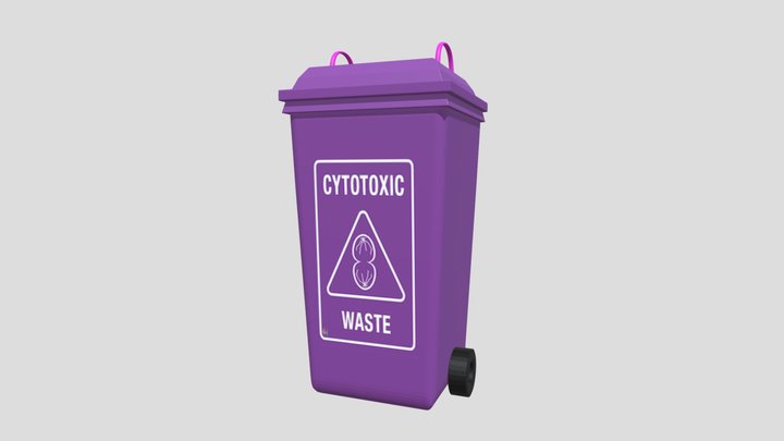 Cytotoxic Waste Bin 3D Model