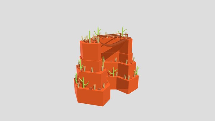 Low Poly Mountain 3D Model